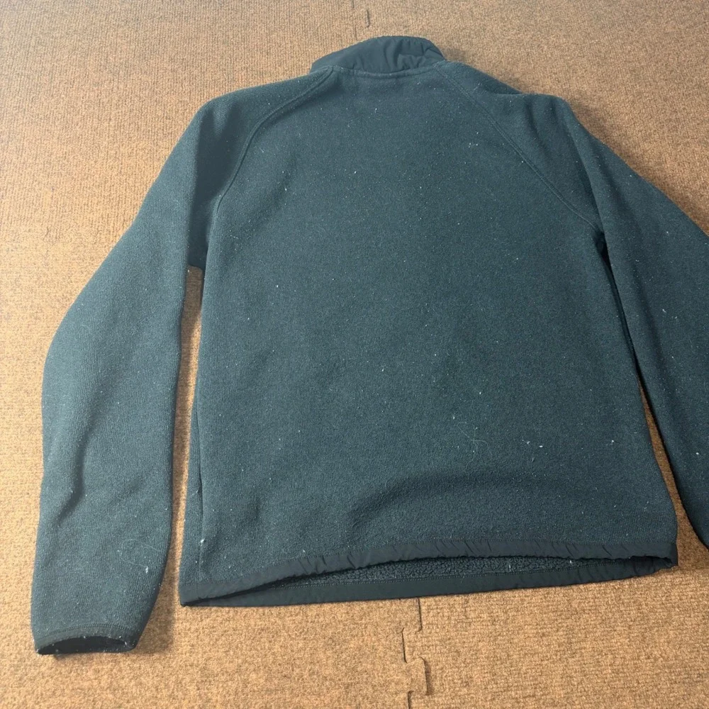 B- The North Face Mens Black Quarter Zip Fleece Pullover Jacket Size Medium